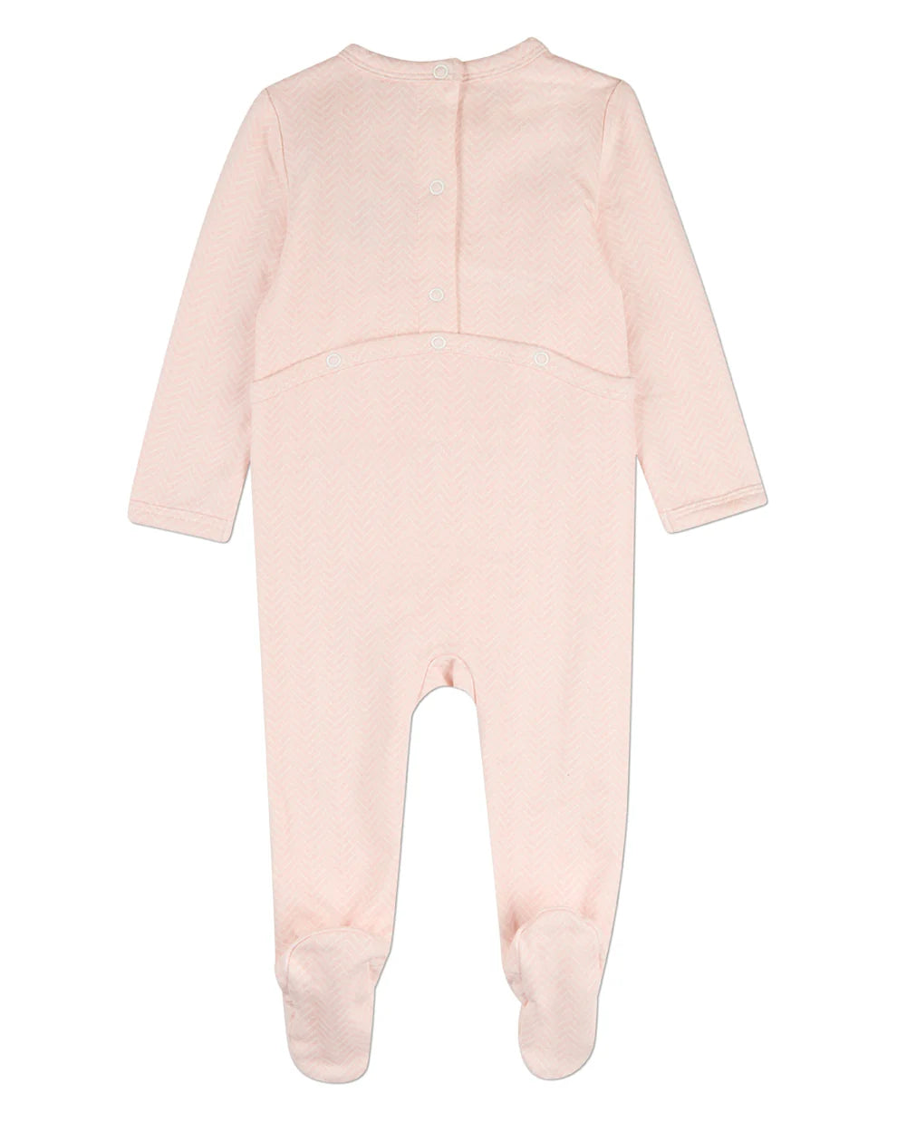 Pink Snuggly Bear Chevron Footie