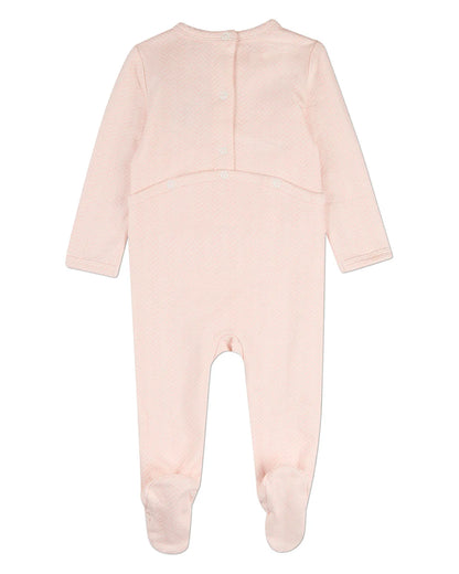 Pink Snuggly Bear Chevron Footie