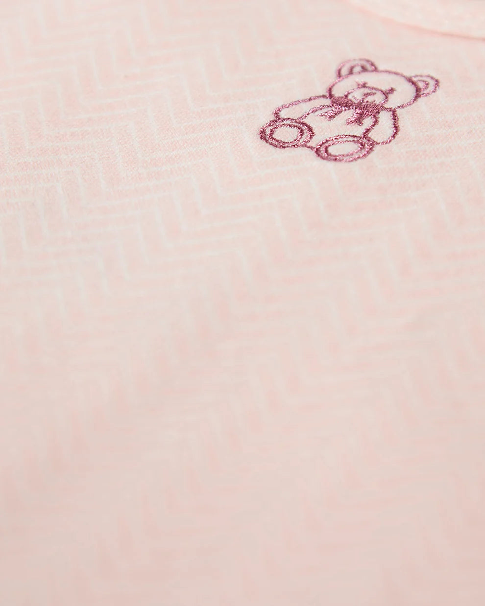 Pink Snuggly Bear Chevron Footie