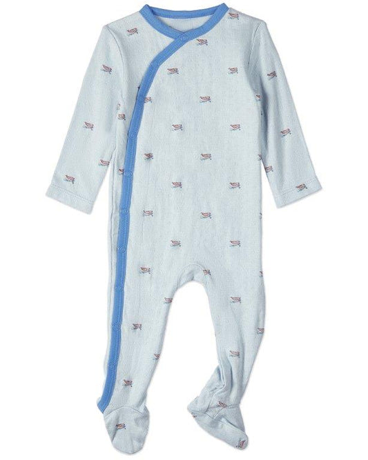 Row Your Boat Gently footie-blue