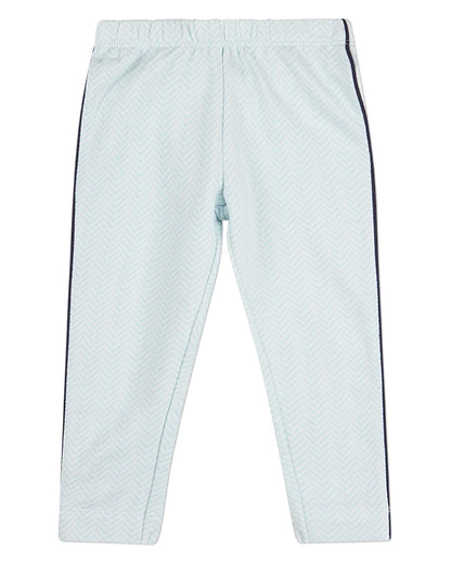Blue Snuggly Bear Chevron Long Sleeve Pajama Set