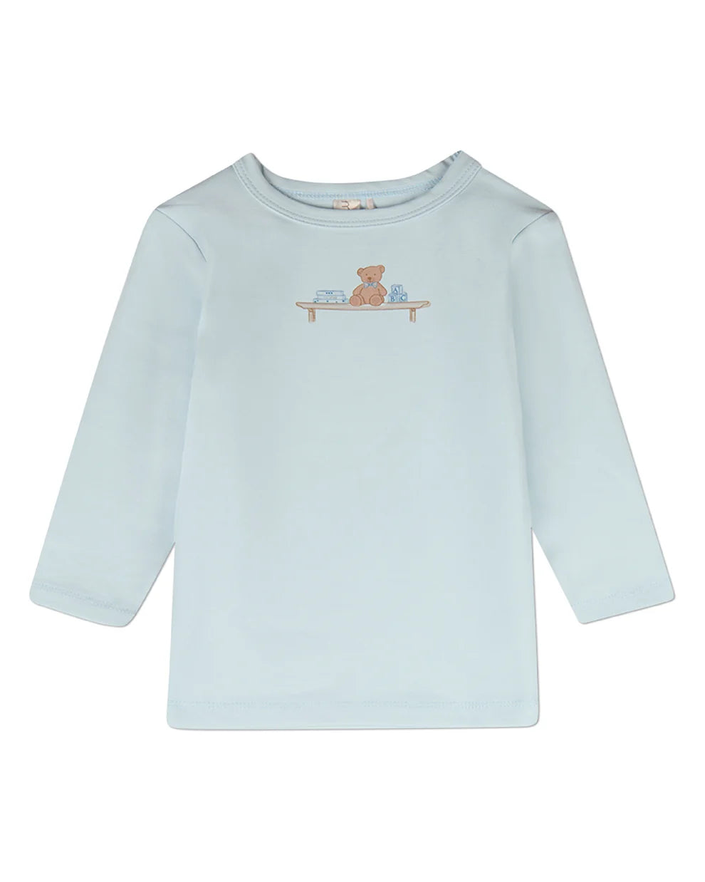 Blue Bear On A Shelf Long Sleeve Pajama Set