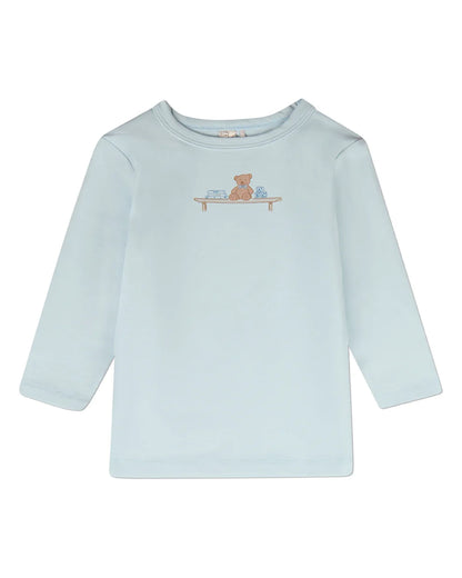 Blue Bear On A Shelf Long Sleeve Pajama Set