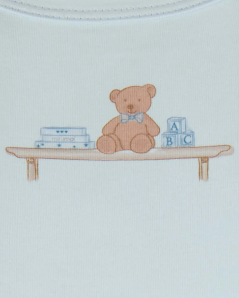 Blue Bear On A Shelf Long Sleeve Pajama Set