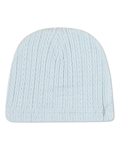 Blue Delicate Link Patterned Footie with Beanie