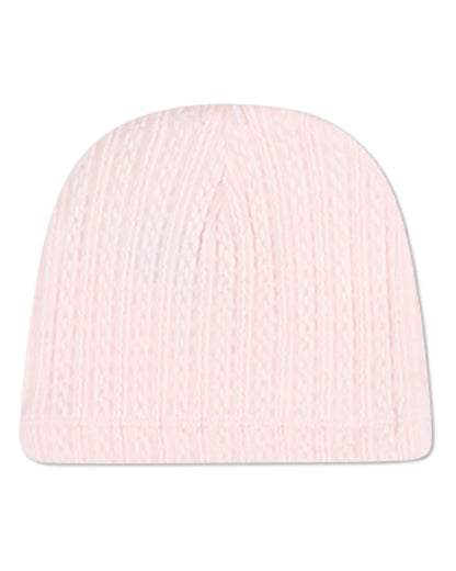 Pink Delicate Link Patterned Footie with Beanie