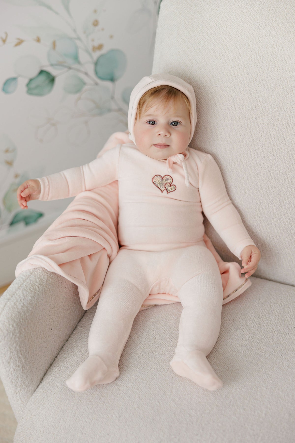 Pink Liberty Footie and Hat Set