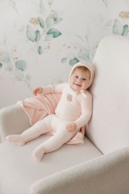 Pink Liberty Footie and Hat Set