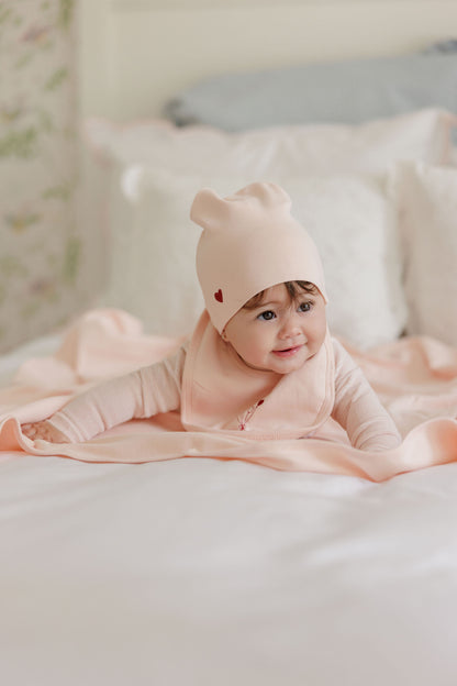 Stripe Ivory Pink Footie