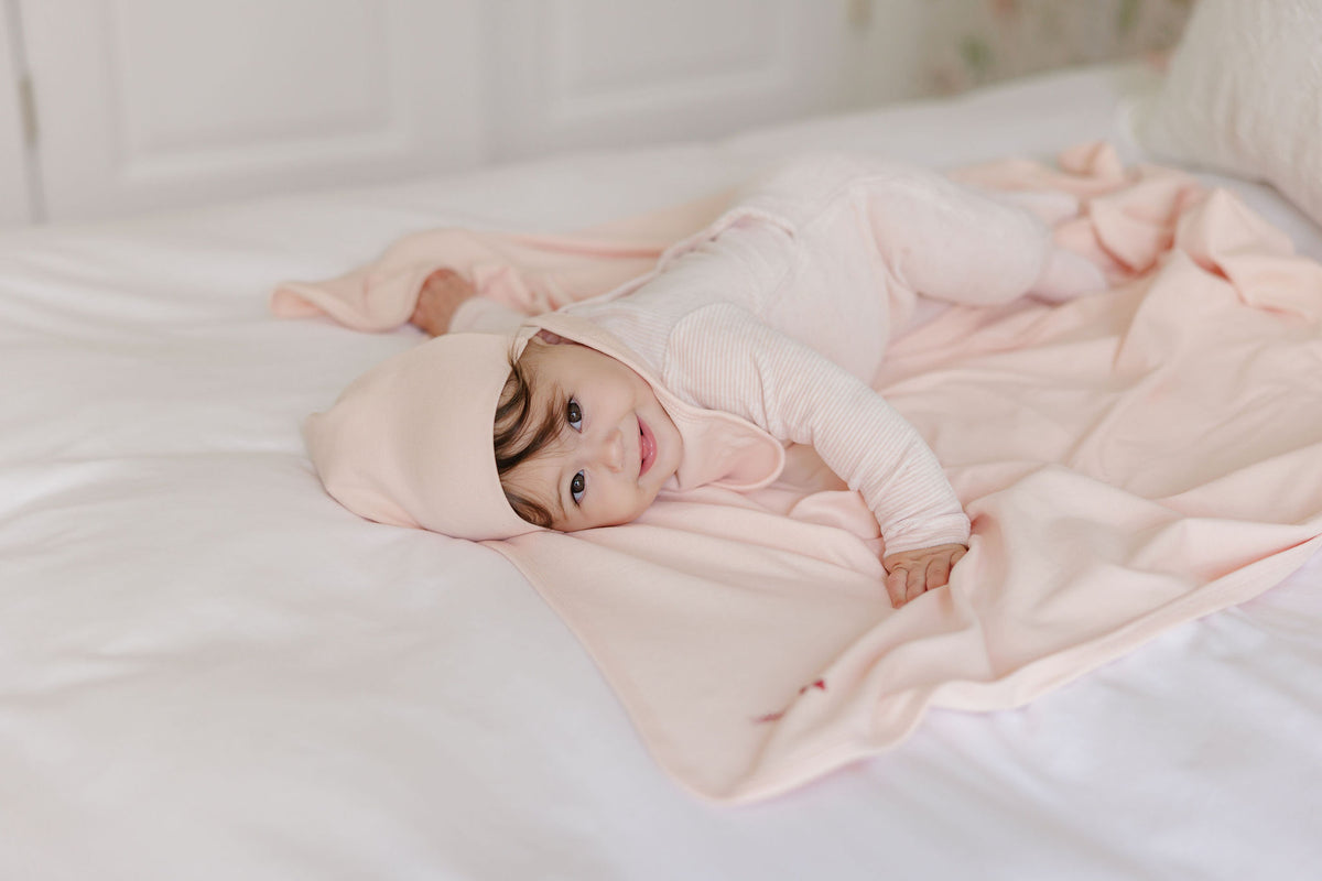 Stripe Ivory Pink Footie