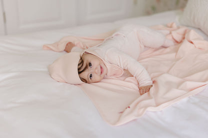 Stripe Ivory Pink Footie