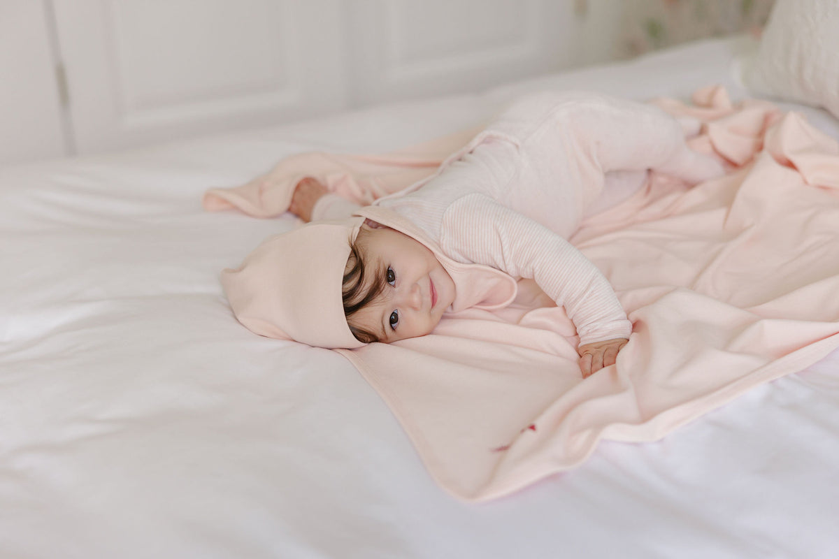 Stripe Ivory Pink Footie