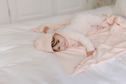 Stripe Ivory Pink Footie