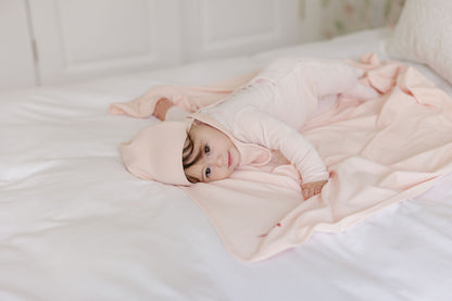 Stripe Ivory Pink Footie