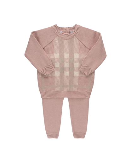 Mauve Plaid Sweater Set