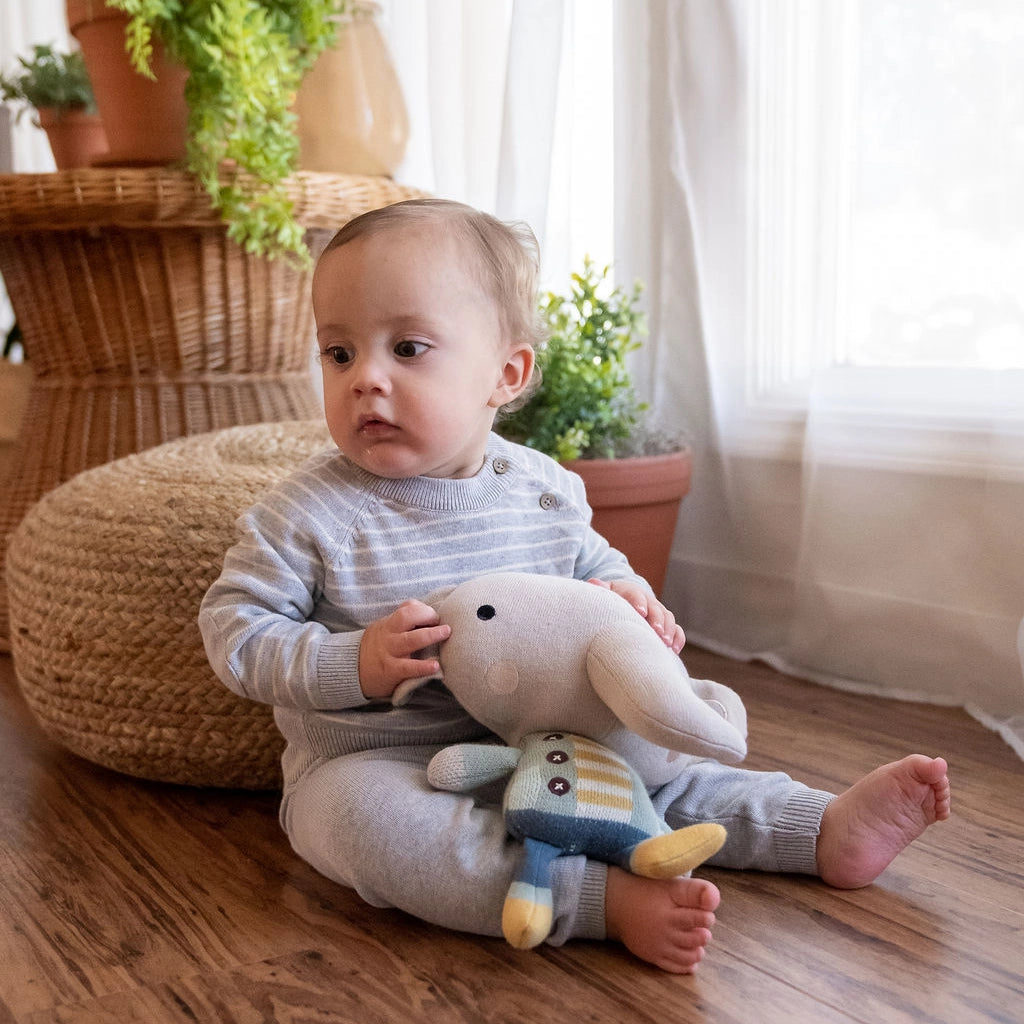 Milan Knit Raglan Side Button Baby Pullover (Organic)