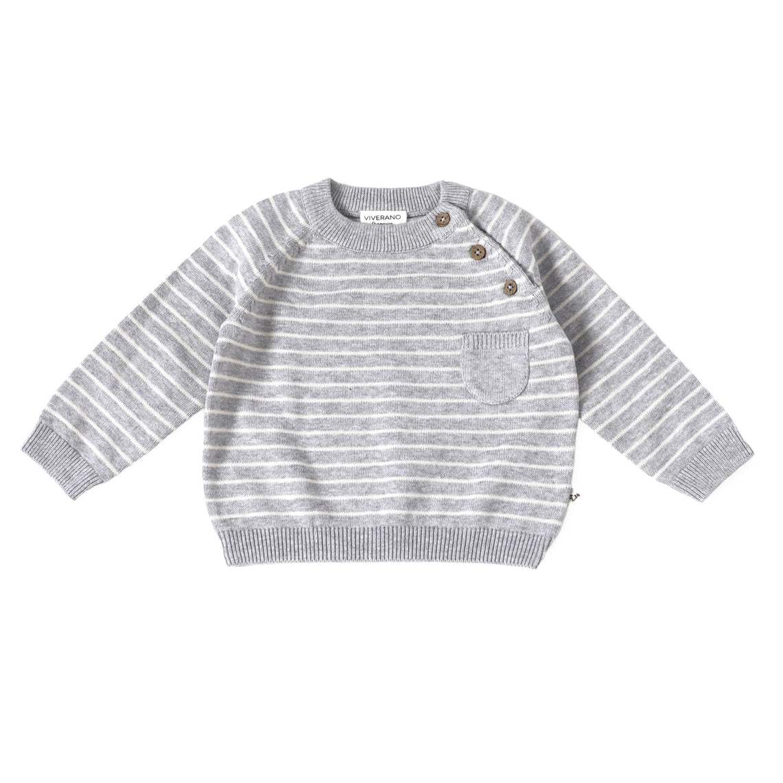 Milan Knit Raglan Side Button Baby Pullover (Organic)