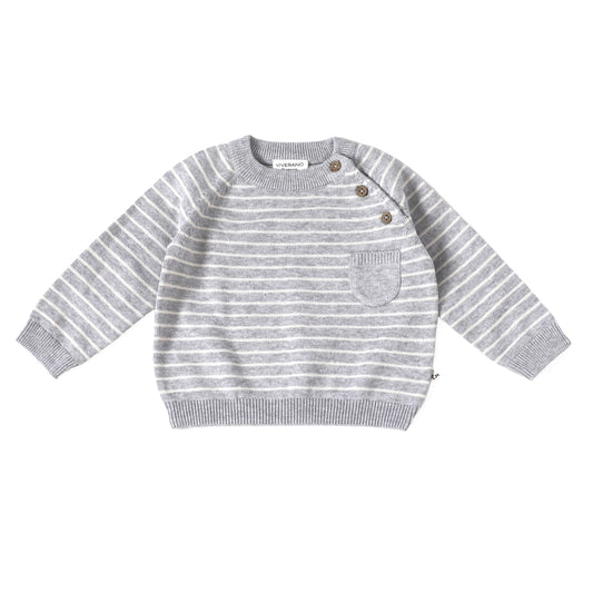 Milan Knit Raglan Side Button Baby Pullover (Organic)