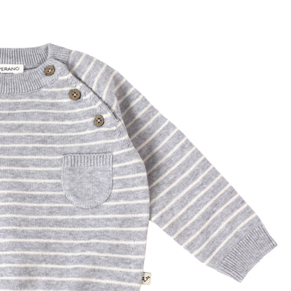 Milan Knit Raglan Side Button Baby Pullover (Organic)