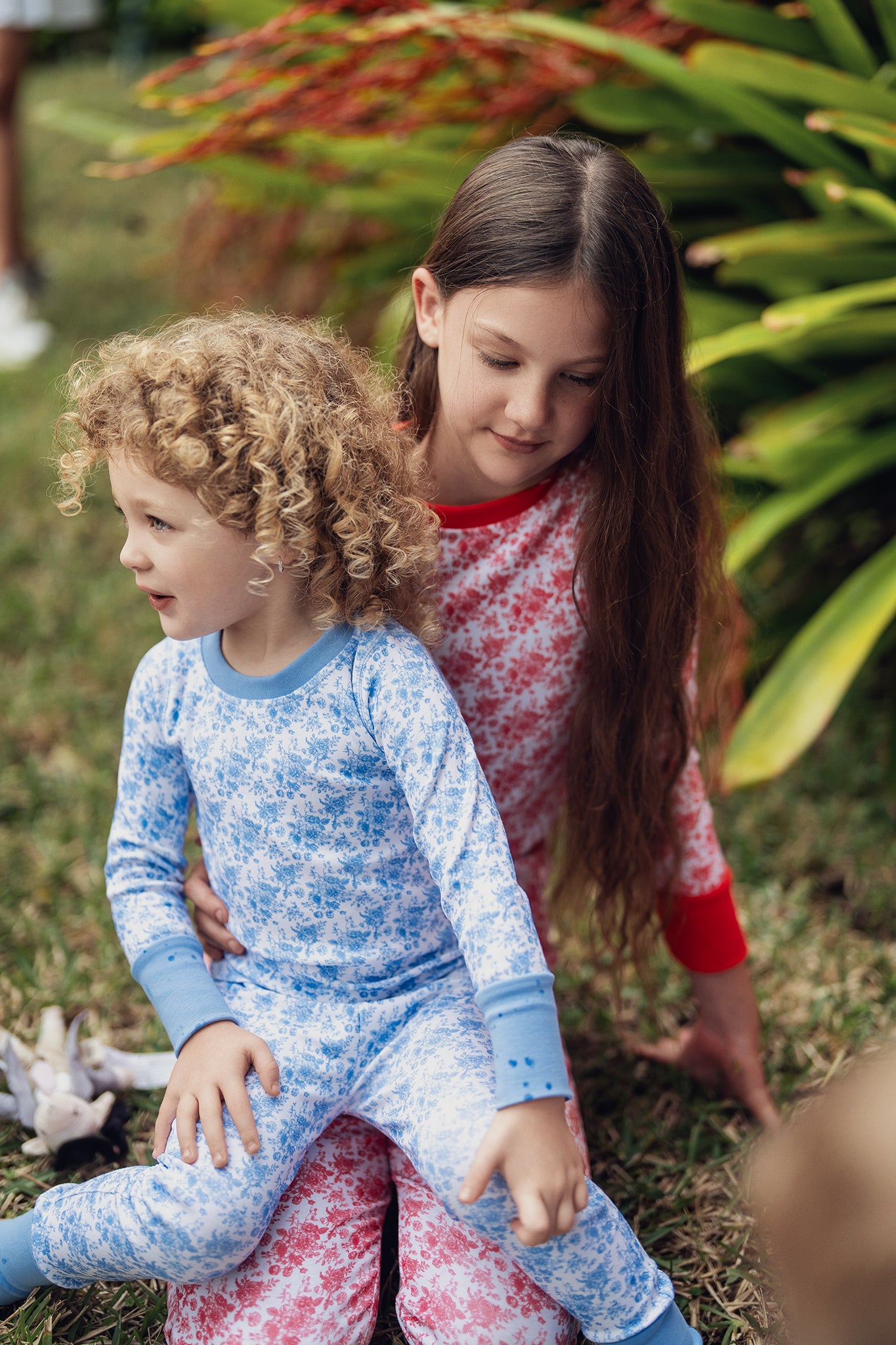 Crystal Blue Toile Long Sleeve Pajama Set
