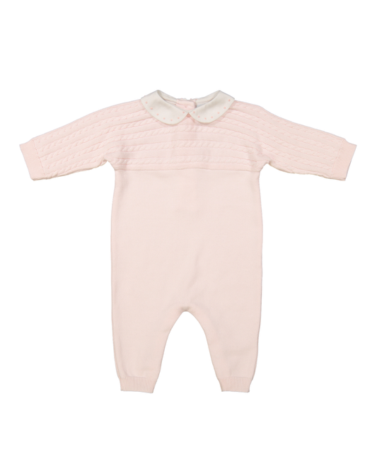 Pink Cable Knit Longall Onesies