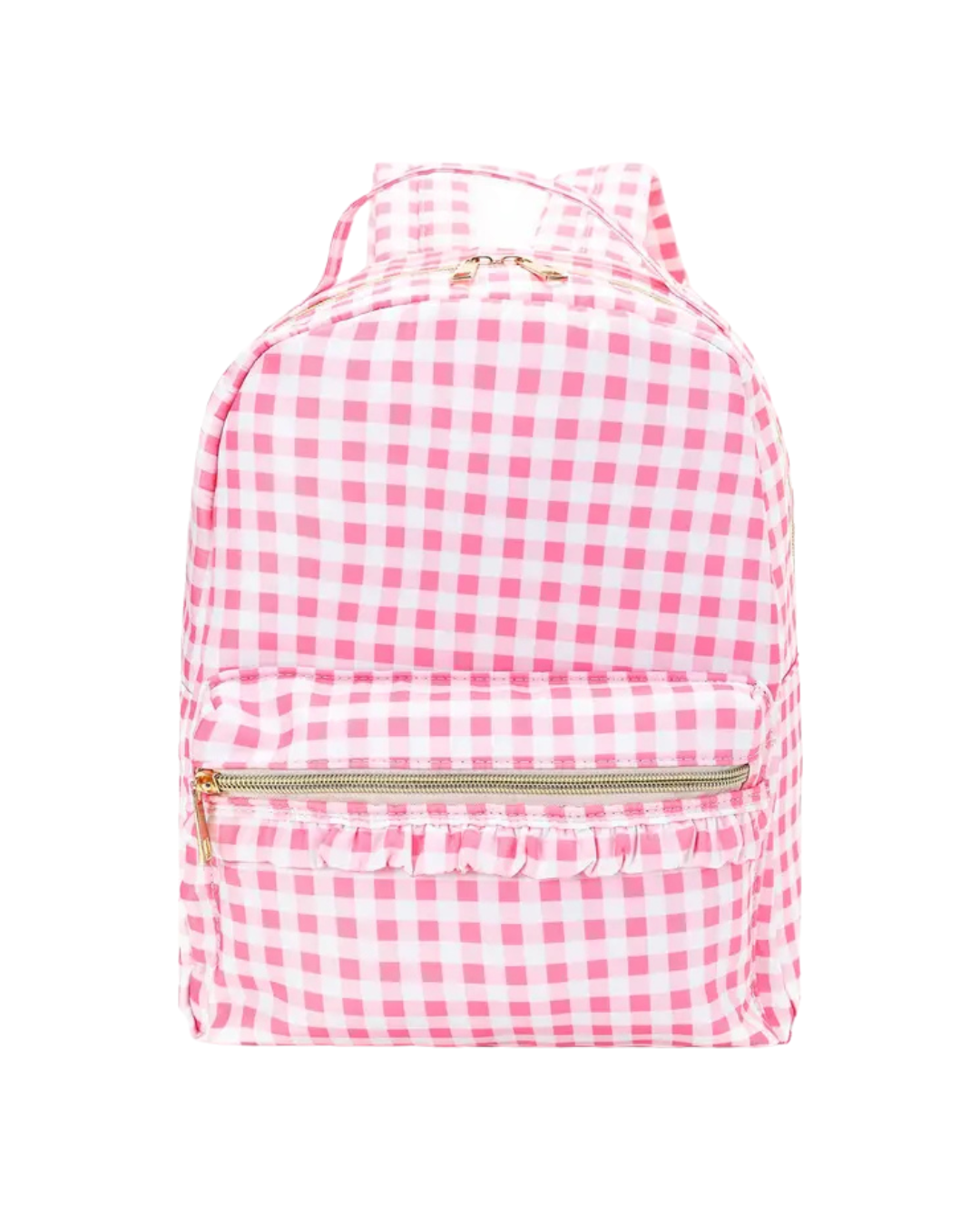 Pink Plaid Ruffle Girls Backpack