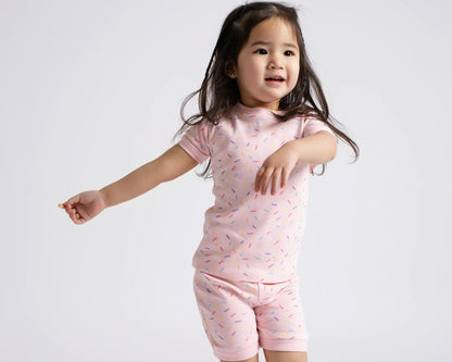 Two-Piece Shorty Toddler Pajama Set_Colorful Sprinkles | Girl