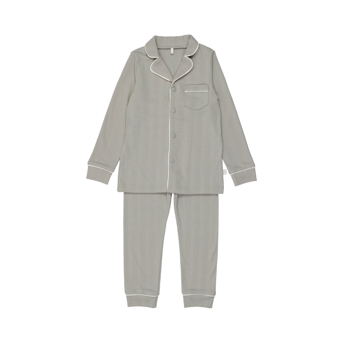 Ribbed Grandpa PJ Dusty Blue