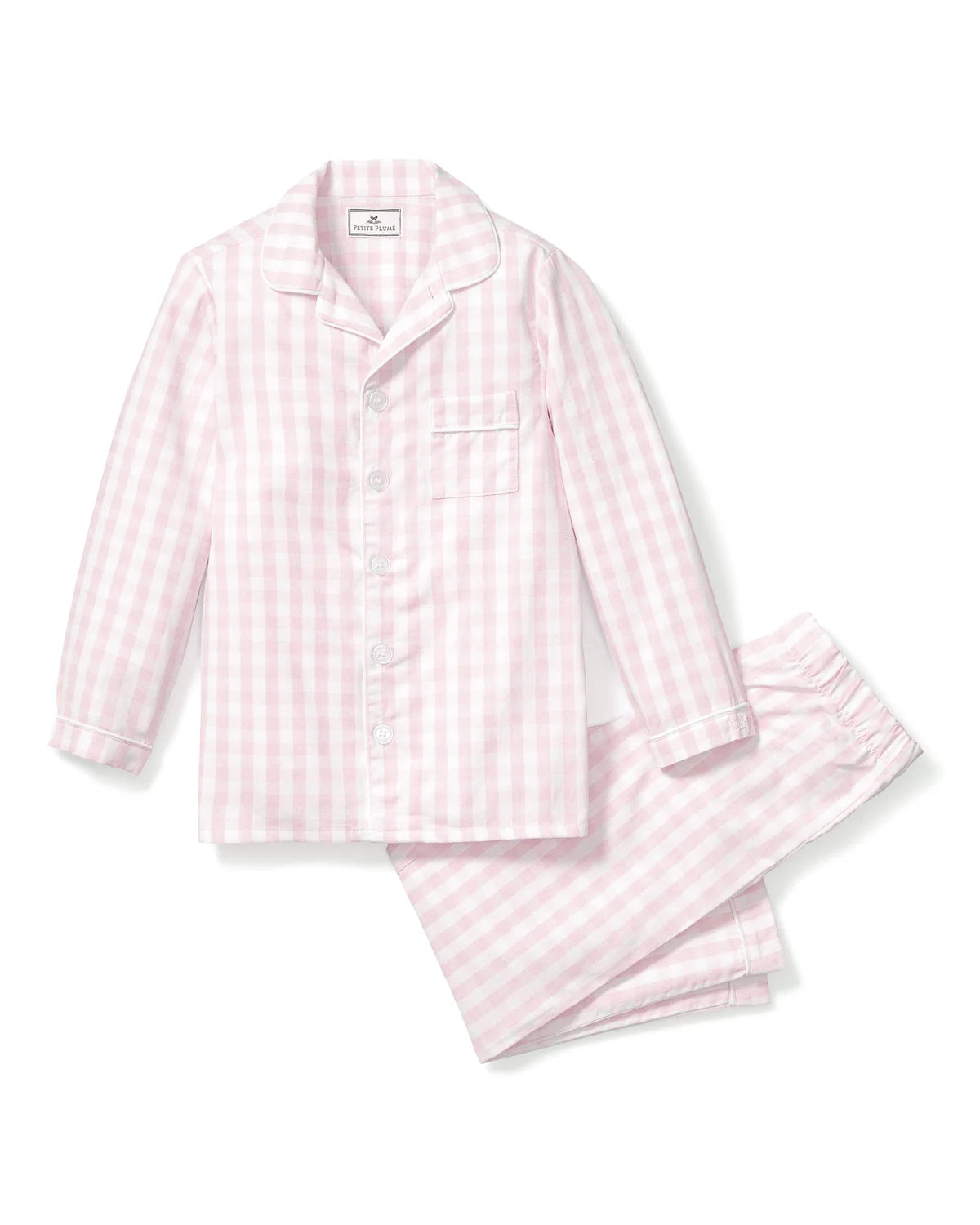 Pink Gingham Long Sleeve Pajama Set