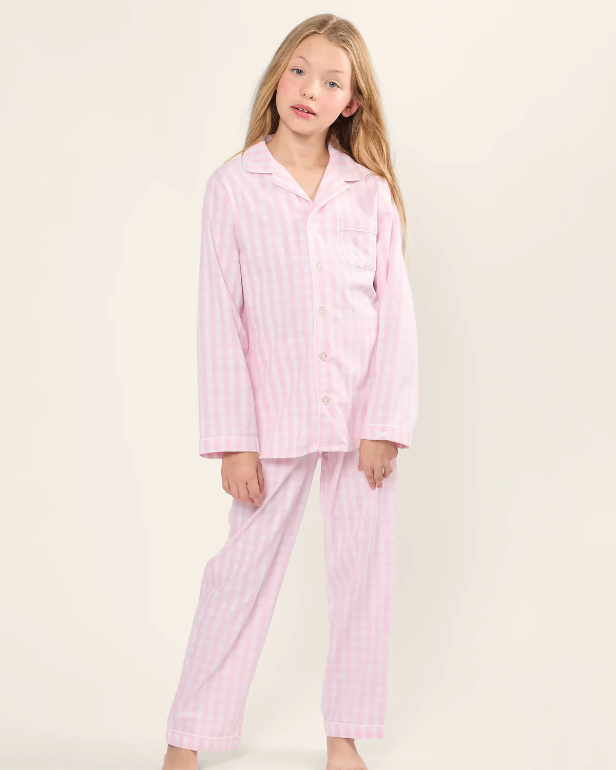 Pink Gingham Long Sleeve Pajama Set
