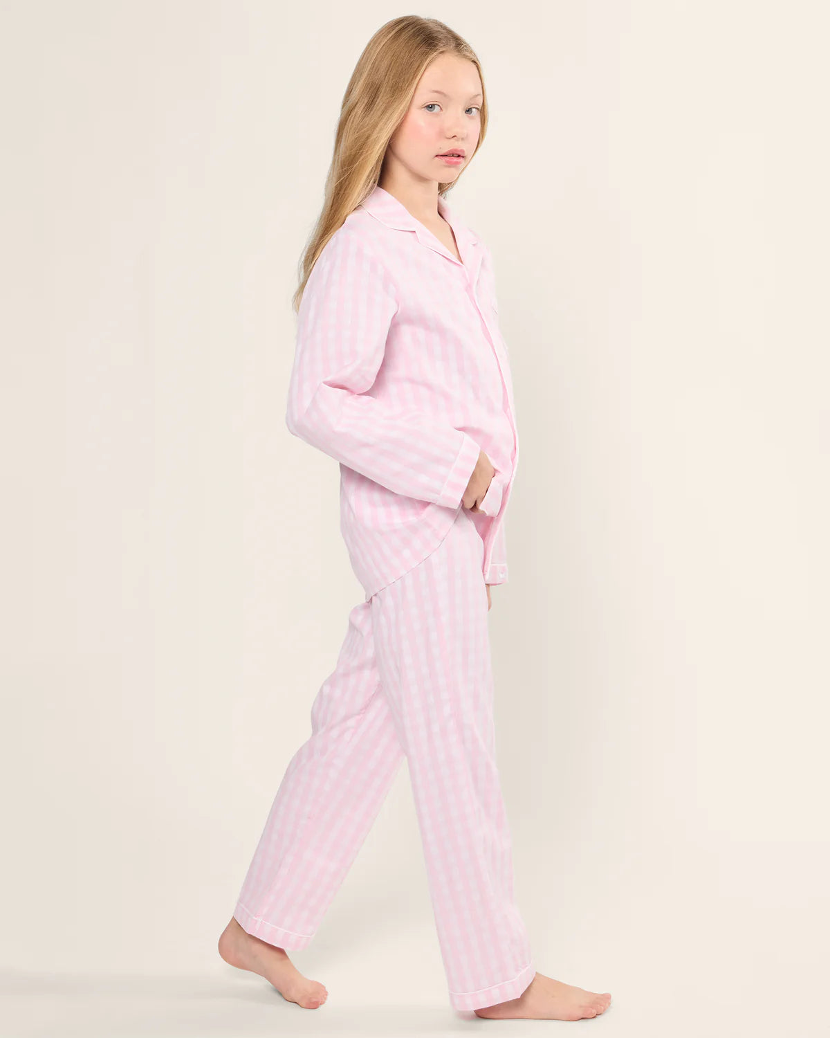 Pink Gingham Long Sleeve Pajama Set