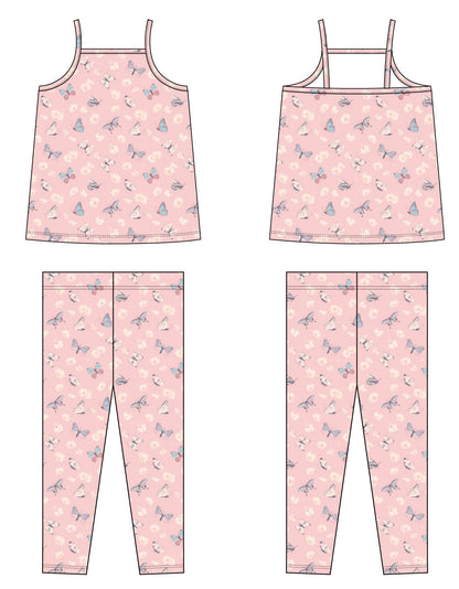 Tank Pajama - Butterfly Daisy Pink