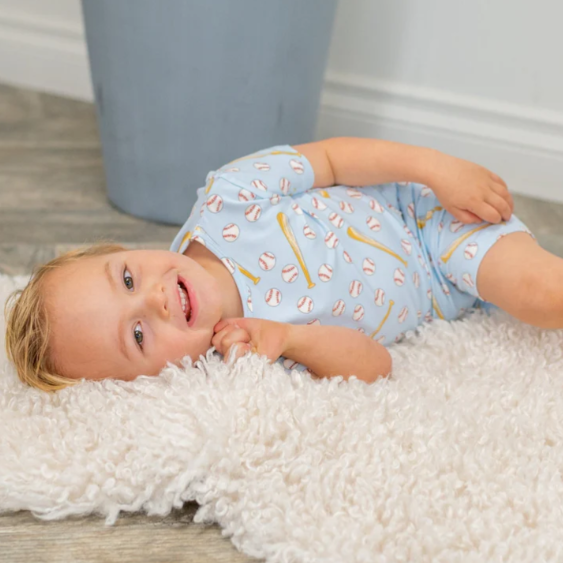 Little Slugger Blue Short Pajama Set