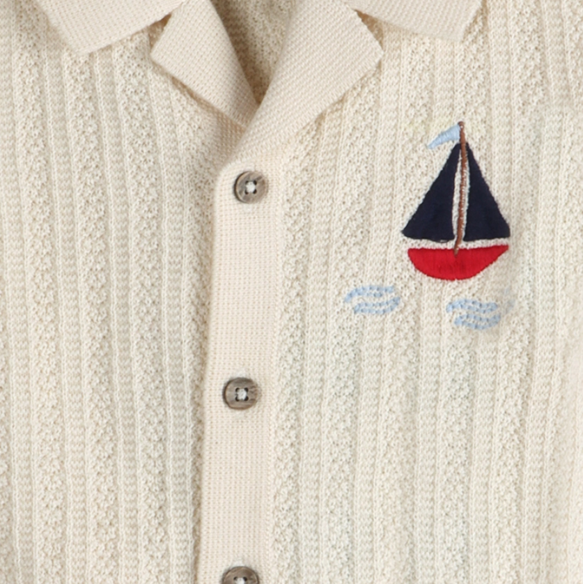 Sailboat Embroidered Shirt & Shorts Set