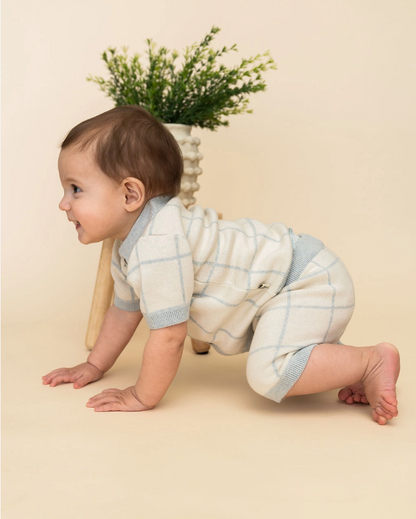 Checked Jacquard Shirt & Shorts Set
