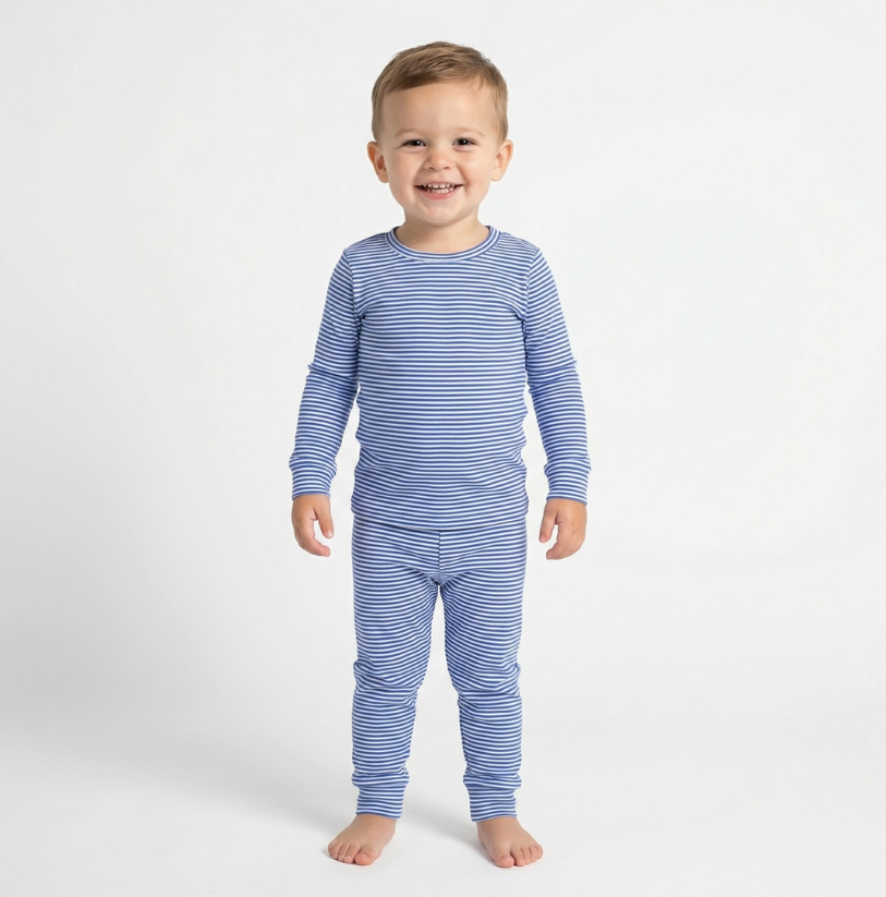 Cobalt Stripe Long Sleeve Pajama Set