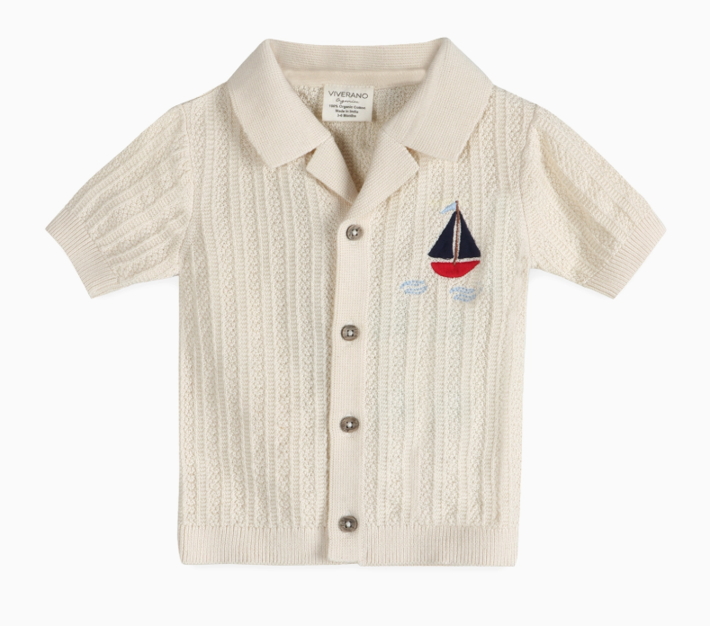 Sailboat Embroidered Shirt & Shorts Set