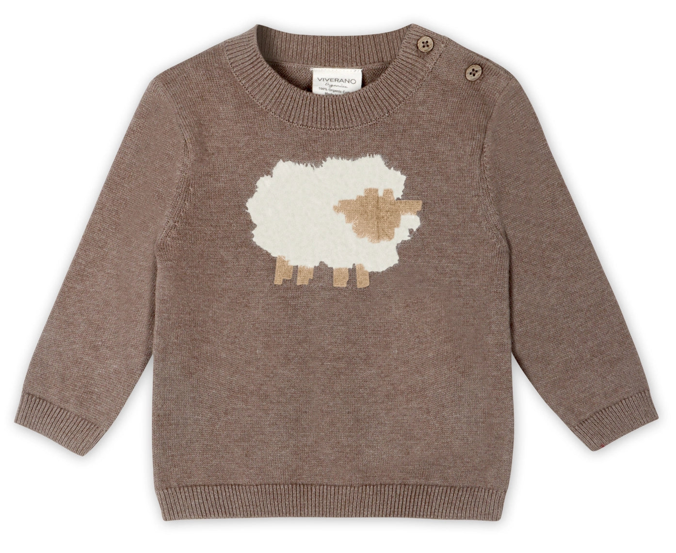 Sheep Jacquard Knit Baby Pullover & Pant SET Organic Cotton