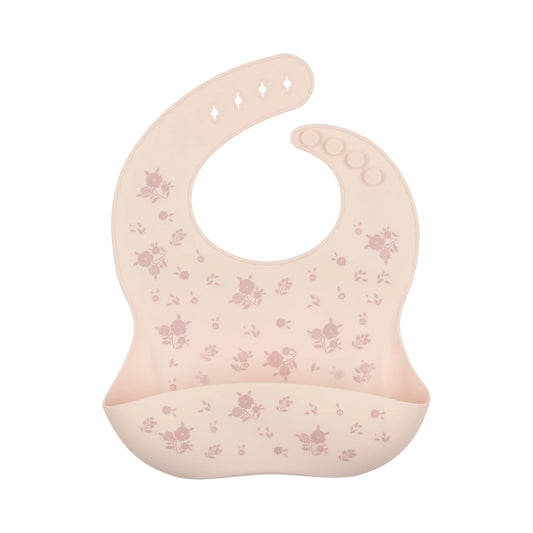 Silicone Bib Pink Floral