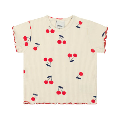 Cherry Tshirt + Tight Set with Red Stiches
