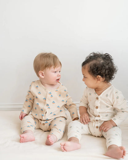 Quinn Magnetic Playsuit in Sailboats