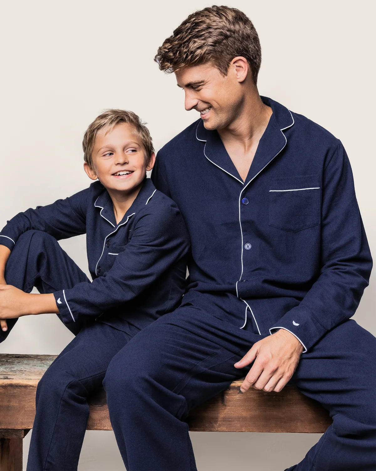Navy Flannel Long Sleeve Pajama Set