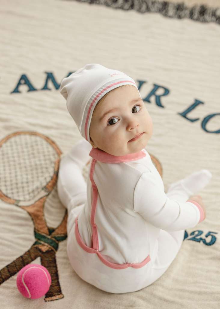 Pink Polo Embossed Footie