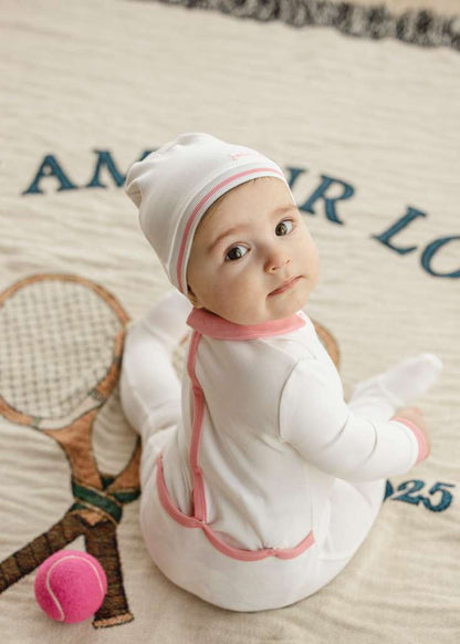 Pink Polo Embossed Footie