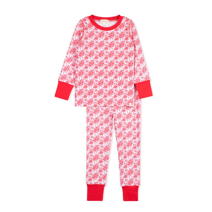 Candy Red Toile Long Sleeve Pajama Set