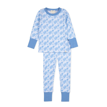 Crystal Blue Toile Long Sleeve Pajama Set