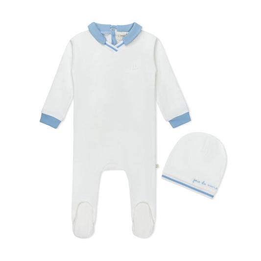 Blue Polo Embossed Footie