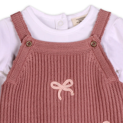 Sweet Bow Sweater Knit Baby Jumpsuit