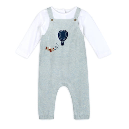 Hot Air Balloon Sweater Knit Baby Overall Set