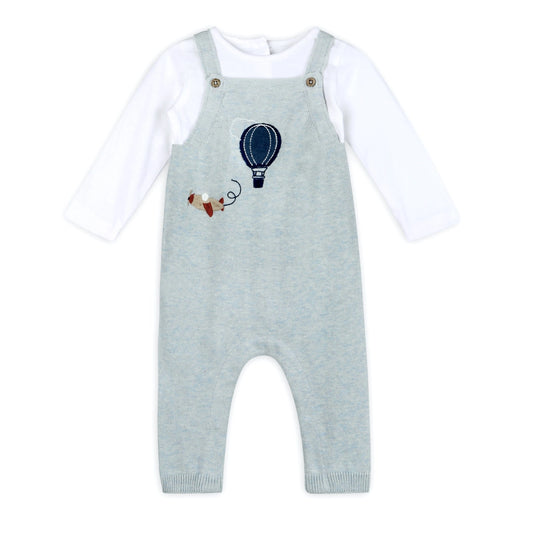Hot Air Balloon Sweater Knit Baby Overall Set